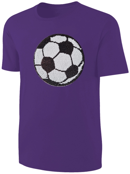 Kinder Fußball Wendepailletten T-Shirt - EM WM Mädchen Streichel Shirt - Lila