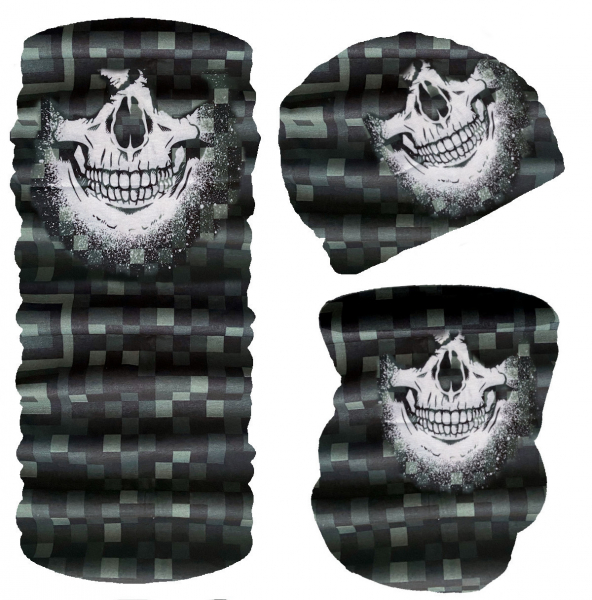 Multifunktionstuch Fahrrad Motorrad Halstuch Outdoor Tuch Nahtloser Schlauchschal Skull Face