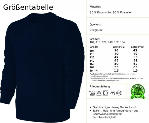 Traktor Kinder Sweatshirt - Grüner Schlepper mit grauen Felgen - Trecker Pullover Pulli Hoodie - Blau