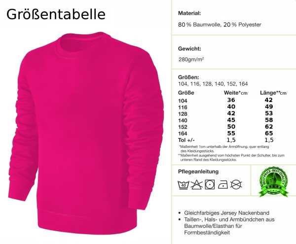 Traktor Kinder Sweatshirt - Grüner Schlepper mit grauen Felgen - Trecker Pullover Pulli Hoodie - Pink