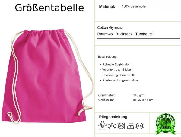 Kinder Turnbeutel Wendepailletten Hase - Mädchen Sportbeutel Hasen Turnsack - Pink
